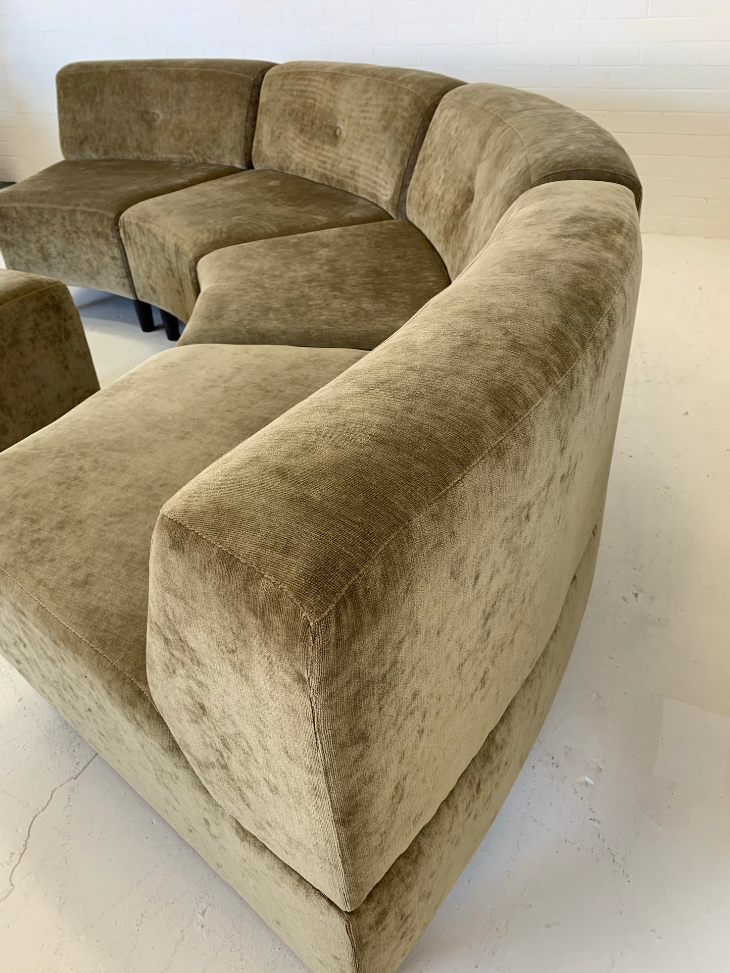 Curved Velvet Modular Sofa