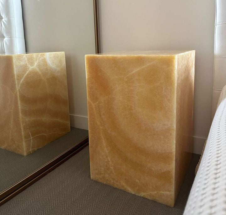 - Onyx Cube Side Table with Inbuilt Lighting - Two Available