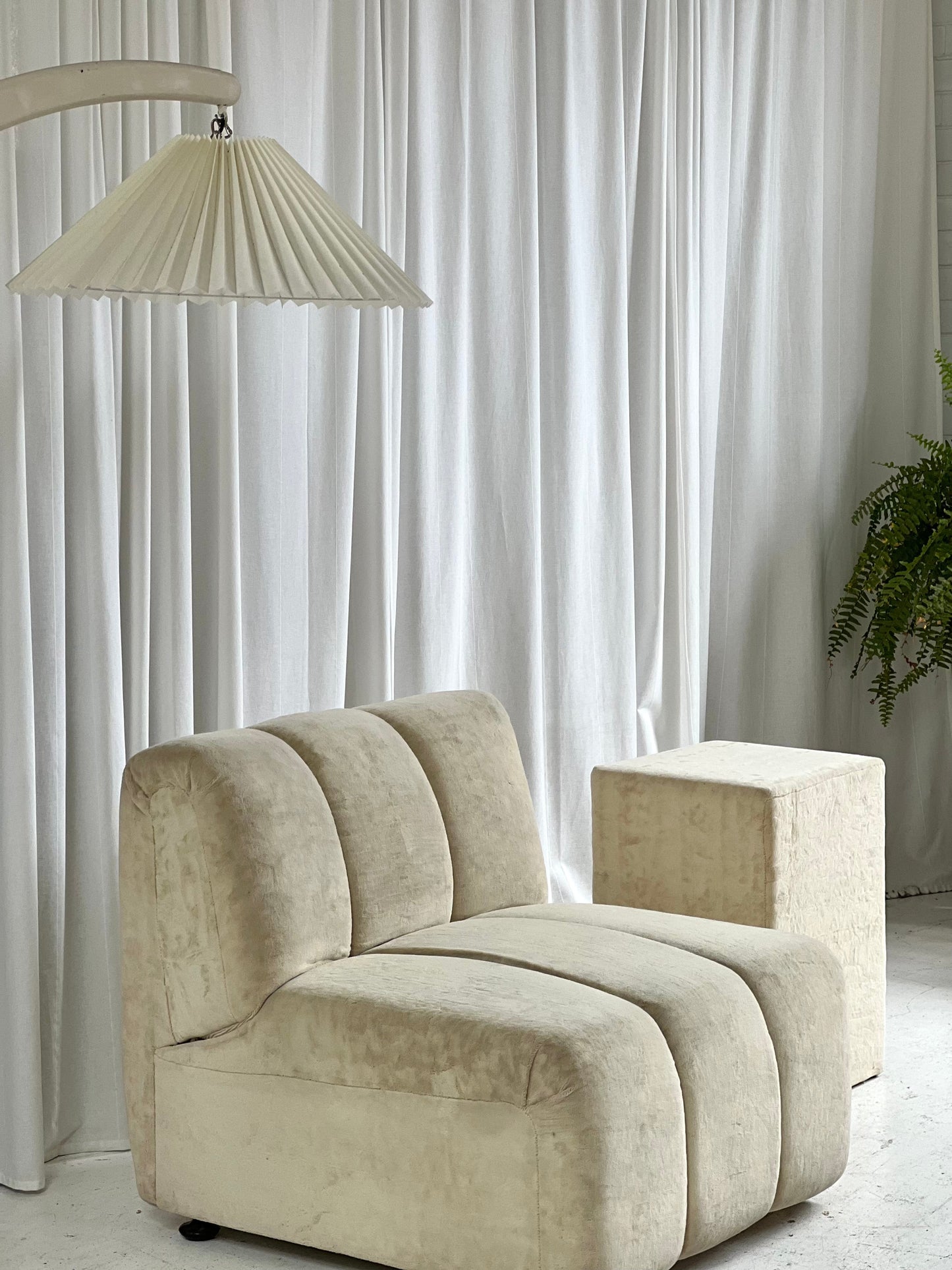 - Soft Cream Curved Modular Sofa Set