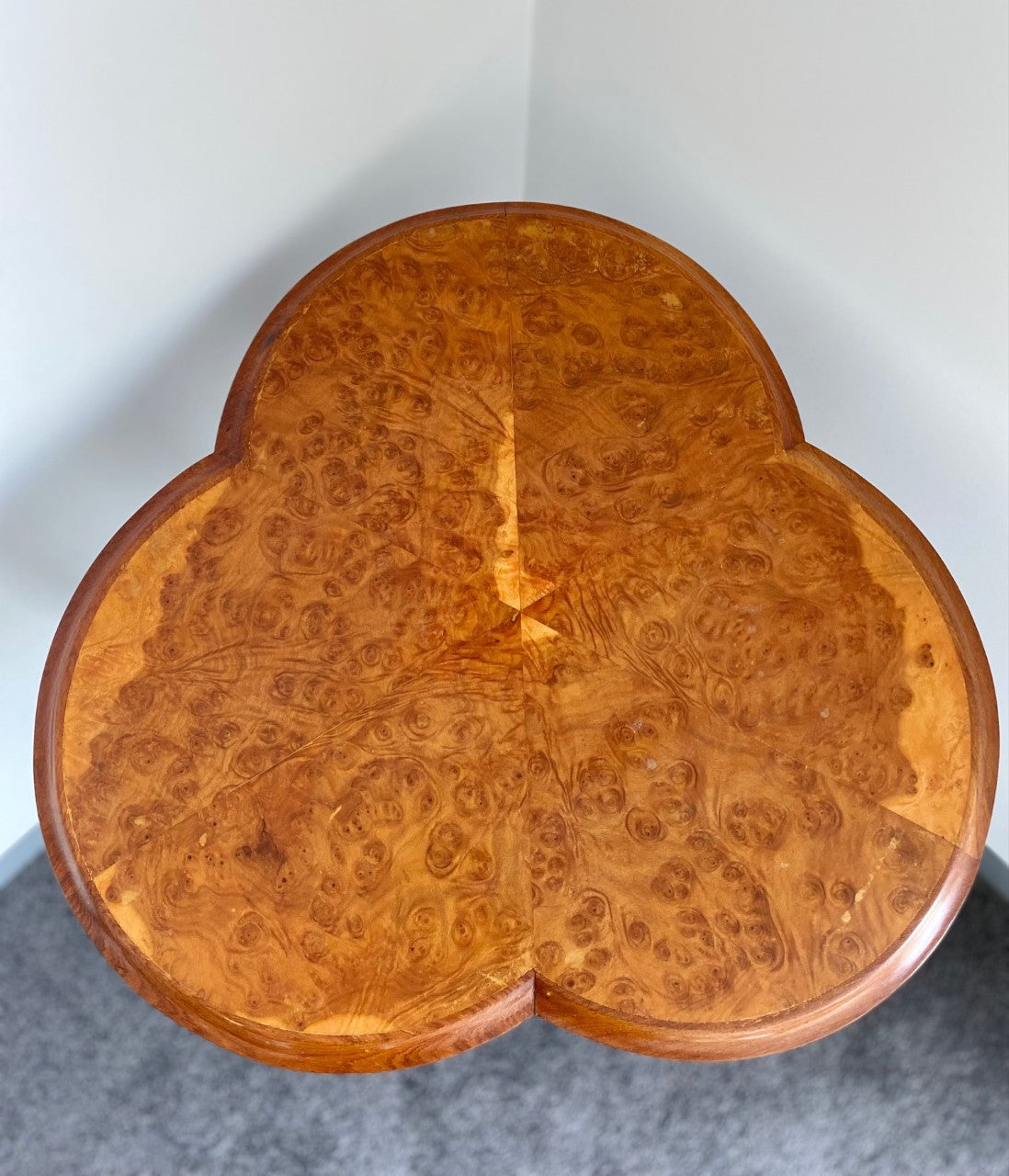 Burl Clover Shaped Side Table