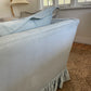 Blue Linen Ruffle Sofa