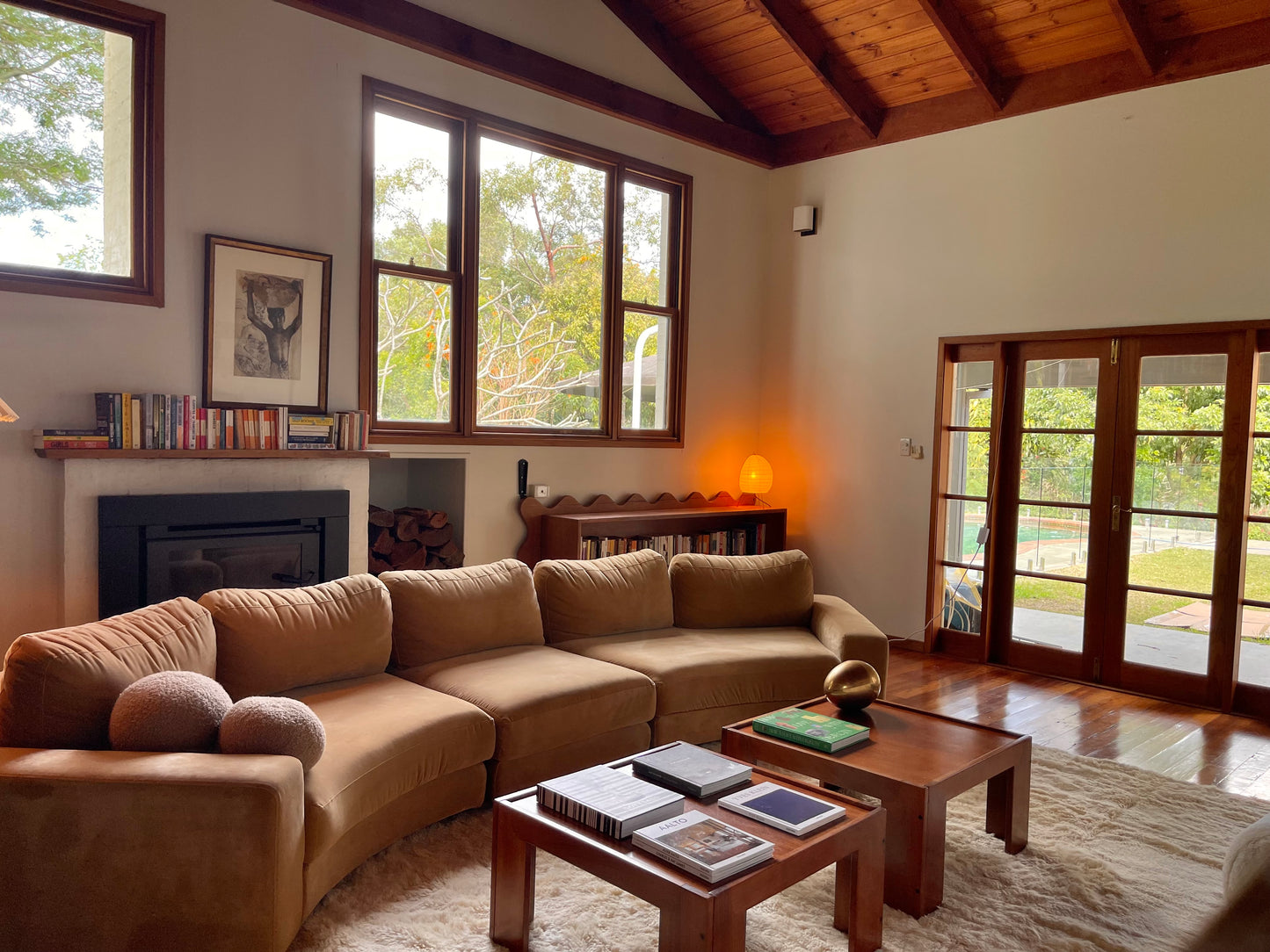On Hold - Large Modular Soft Camel Velvet Sofa