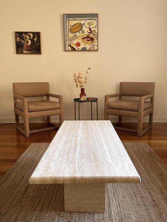 - Solid Travertine Coffee Table