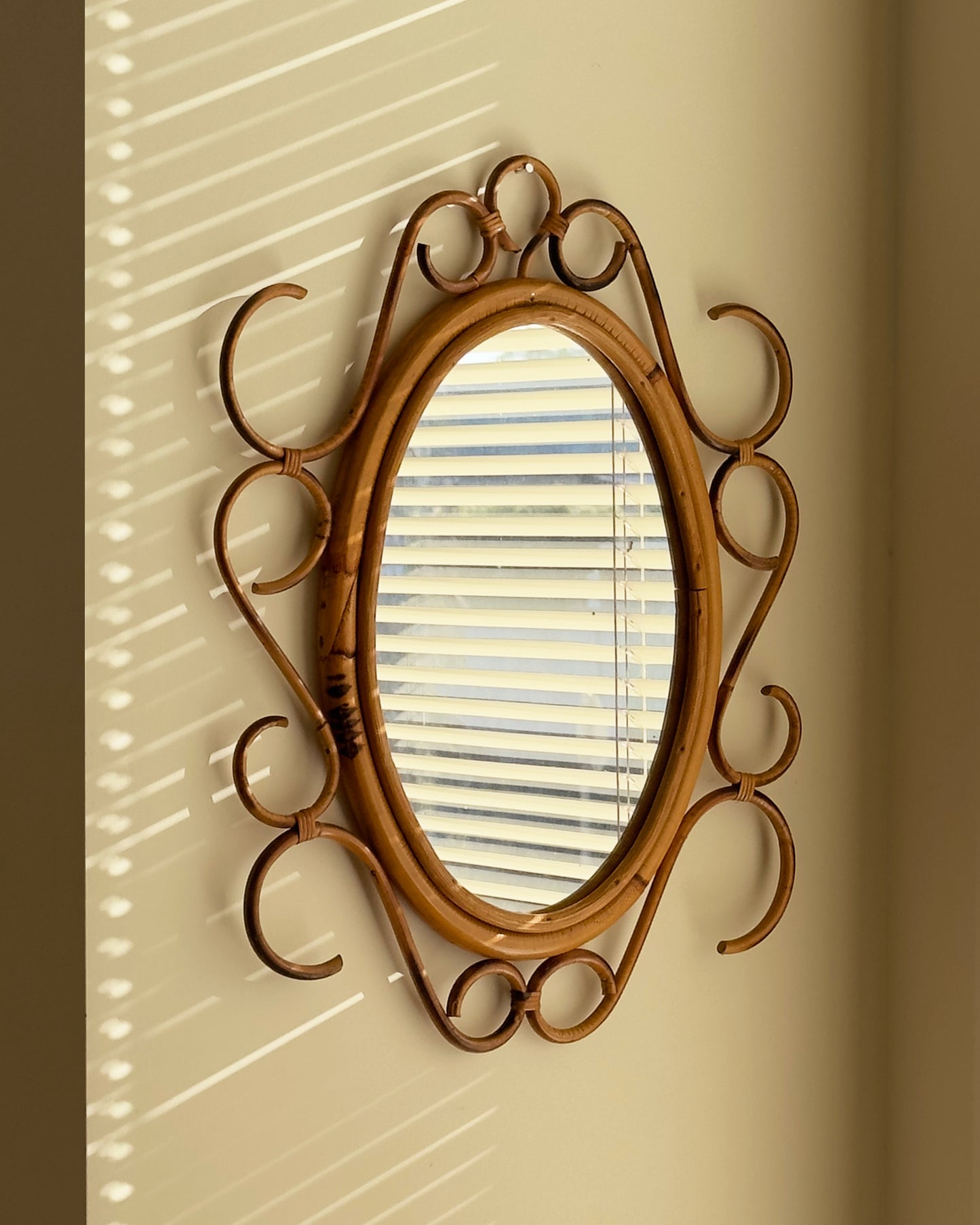 Mid Century Italian Bamboo Mirror