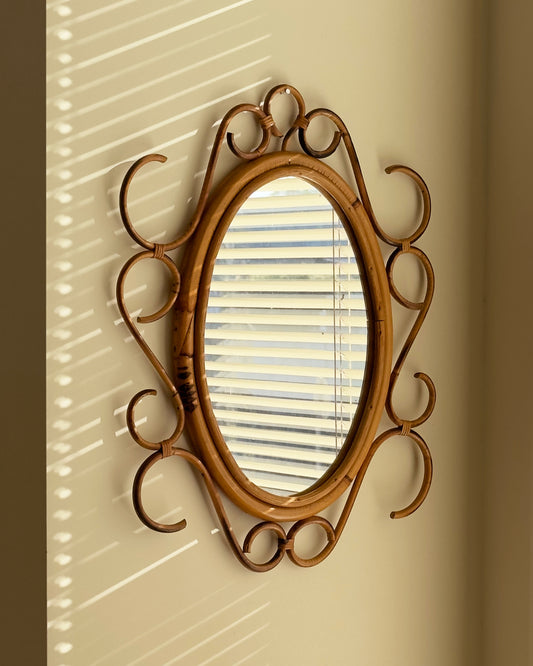 Mid Century Italian Bamboo Mirror