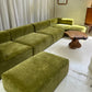 Bespoke Large Olive Velvet Modular Sofa Set