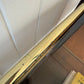 Pair of vintage timber and brass side tables