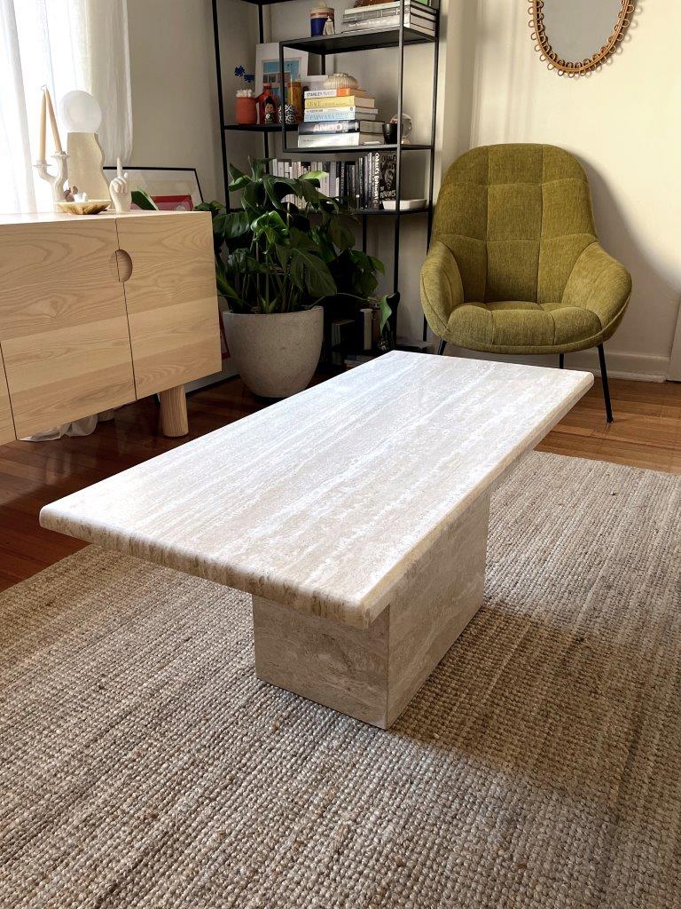 - Solid Travertine Coffee Table