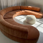 Bespoke Blush Velvet Curved Modular Sofa