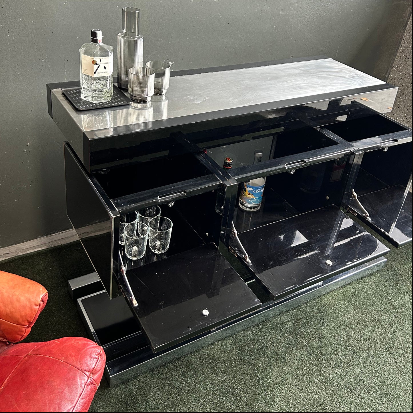 Willy Rizzo Bar Cabinet for Mario for Mario Sabot 1970 Italy