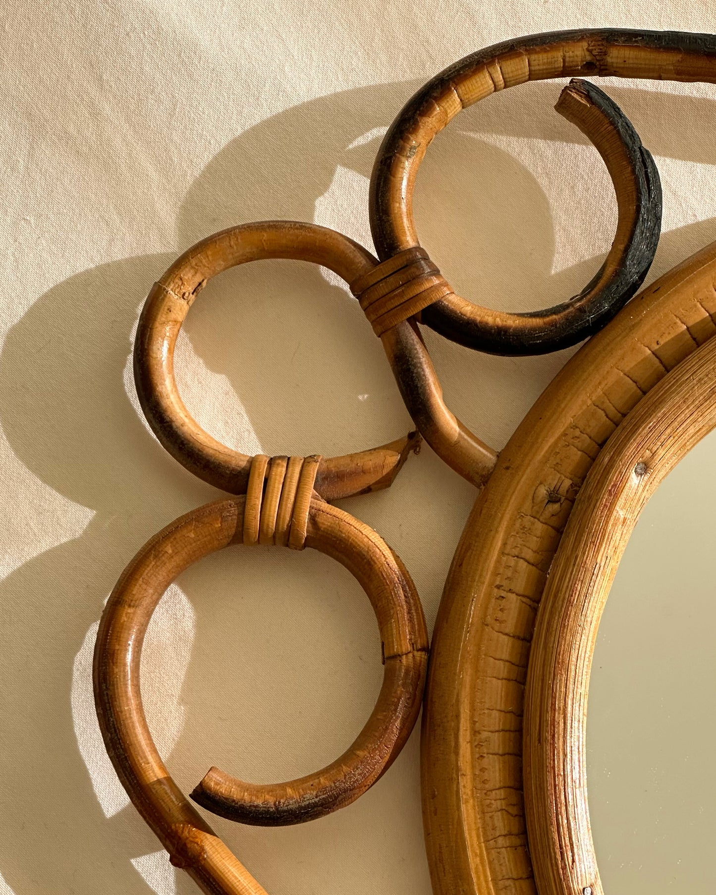 Mid Century Italian Bamboo Mirror