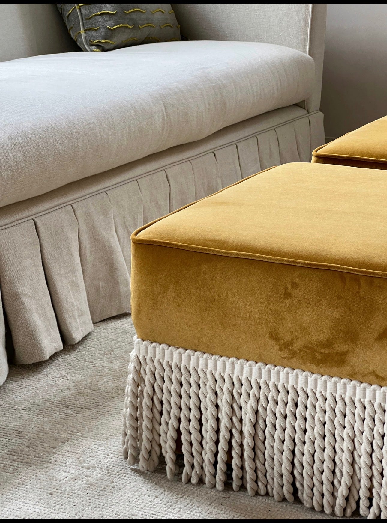 Pair of Custom Made Ottomans