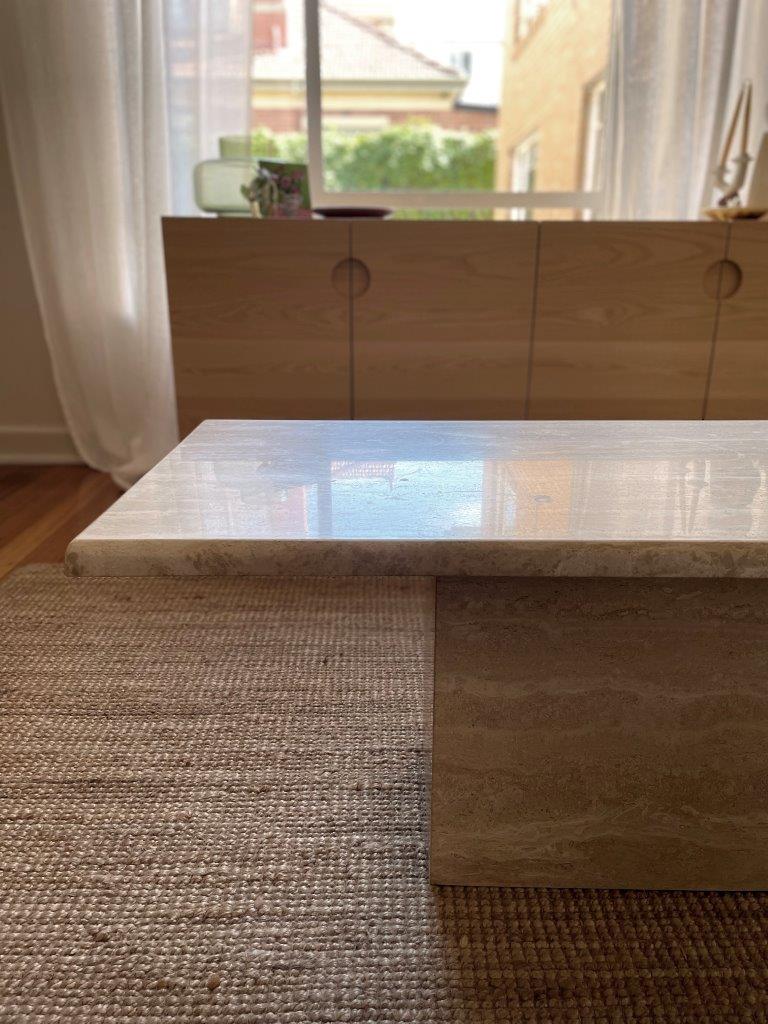- Solid Travertine Coffee Table