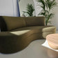 Green Velvet Curved Sofa