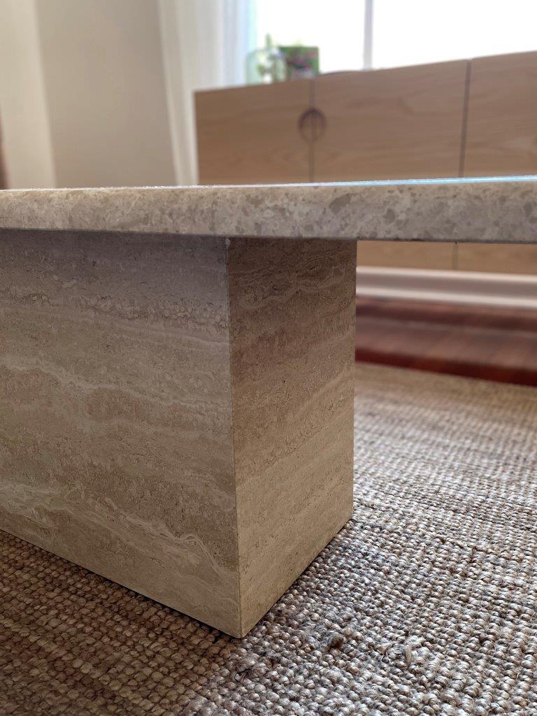 - Solid Travertine Coffee Table