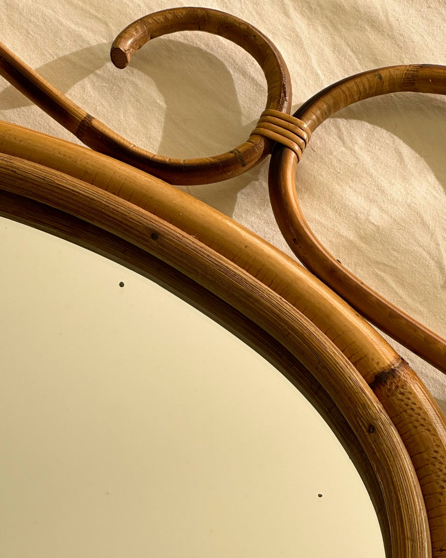 Mid Century Italian Bamboo Mirror