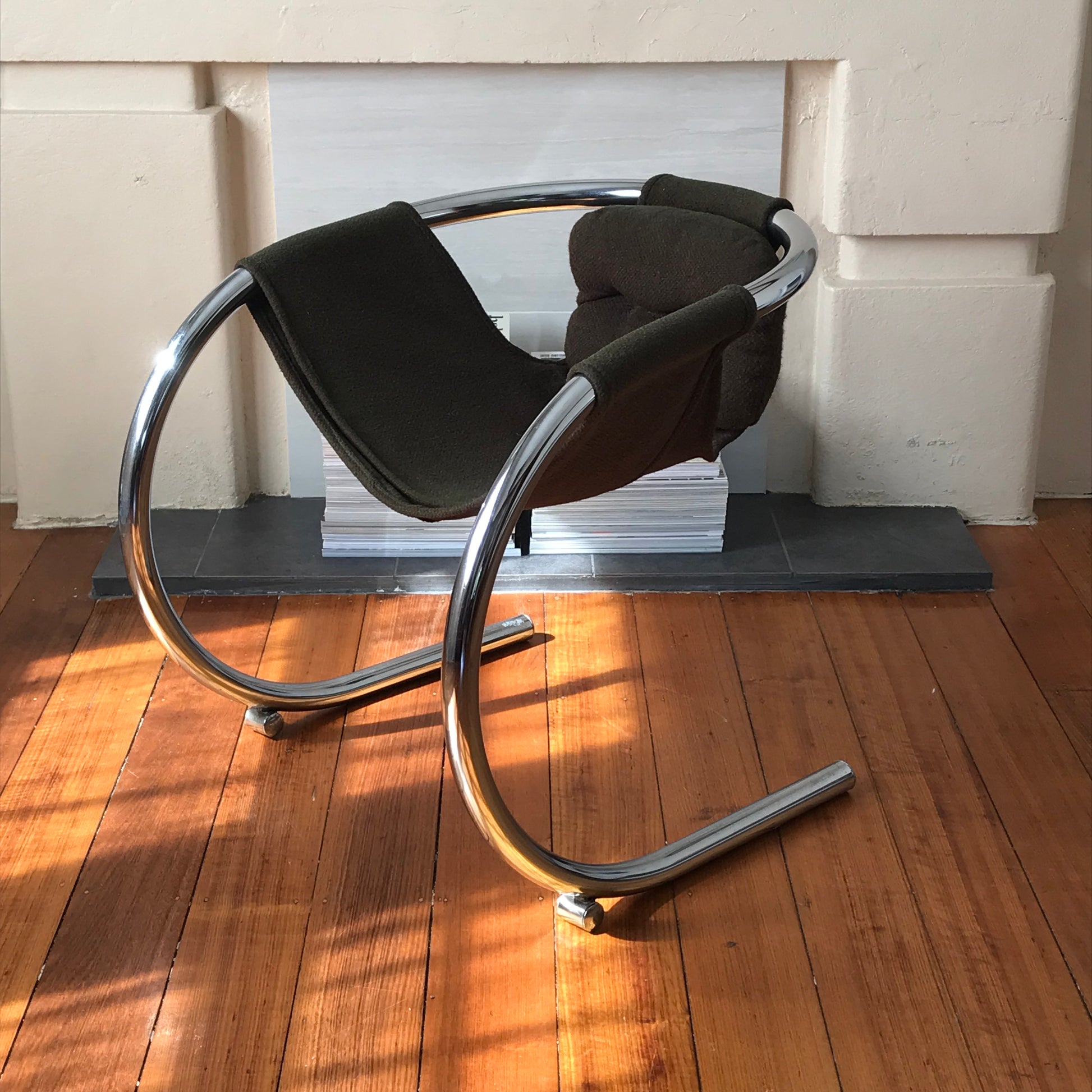 Byron Botker Chrome Cantilever Chair for Landes California 1970s