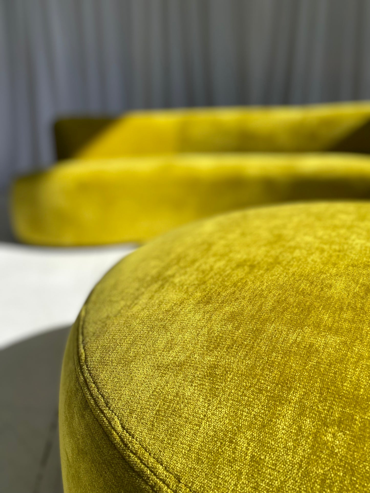 Large Bespoke Chartreuse Sofa with Ottoman