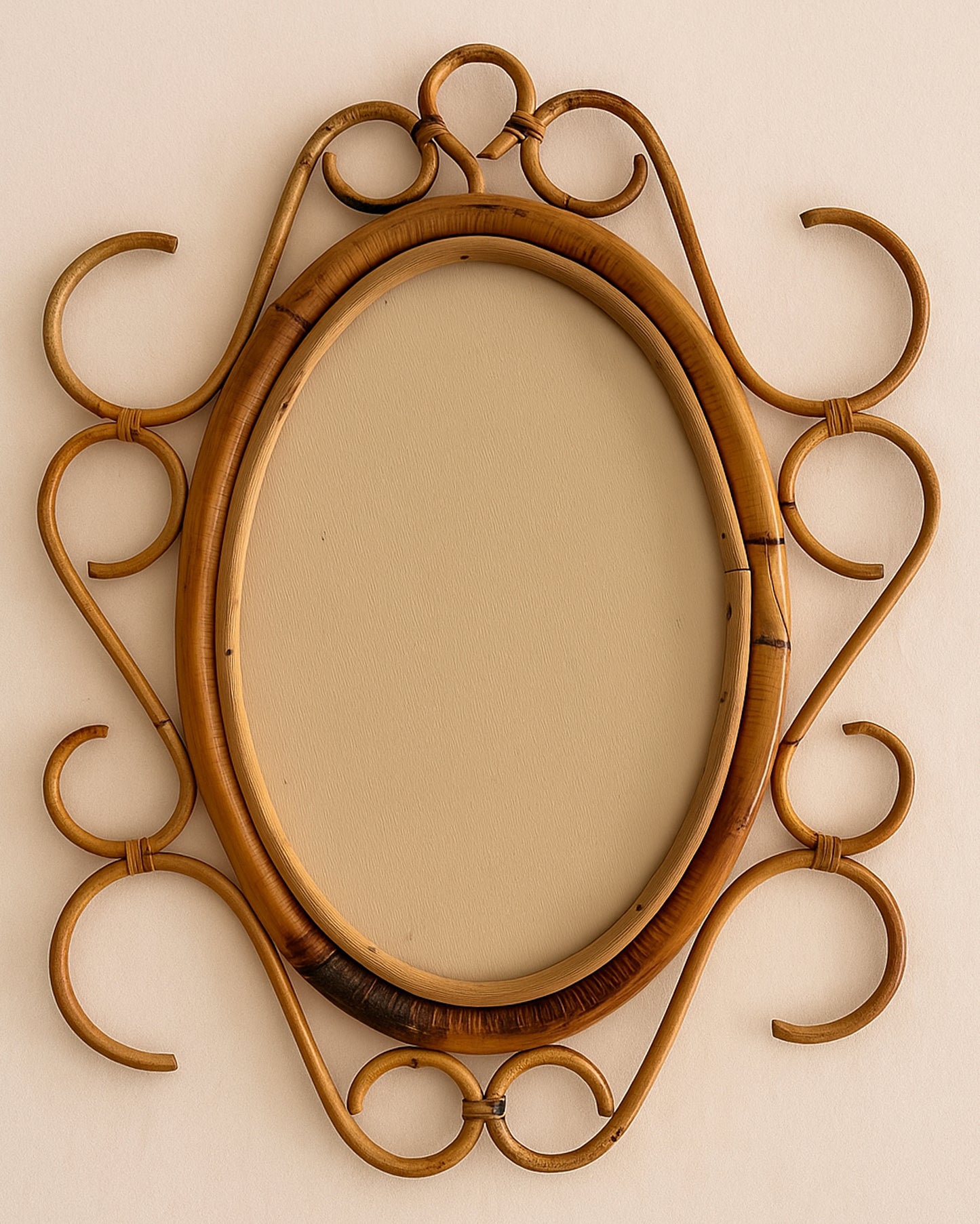 Mid Century Italian Bamboo Mirror