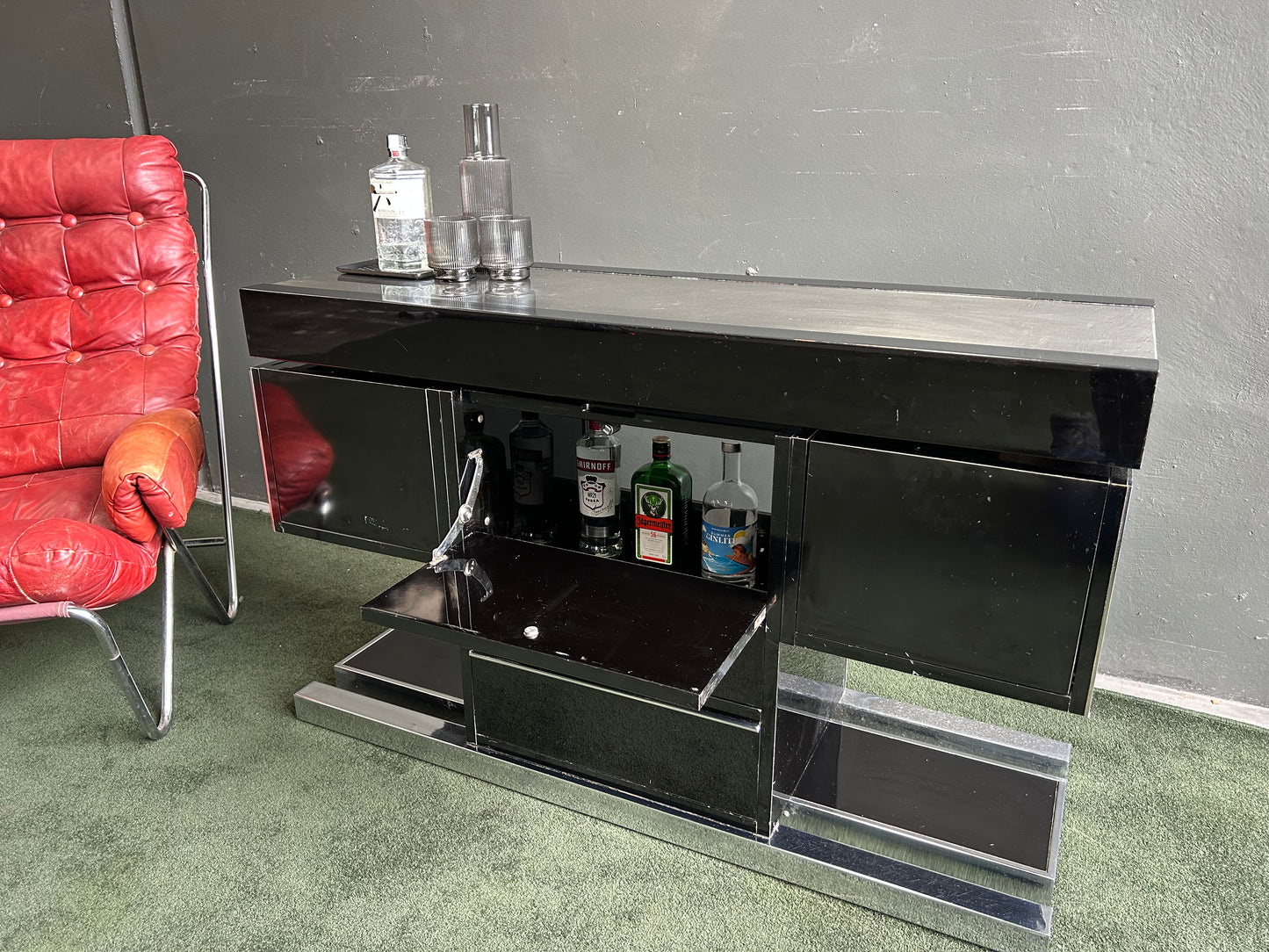 Willy Rizzo Bar Cabinet for Mario for Mario Sabot 1970 Italy