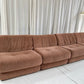 Vintage Dusty Pink Chenille Modular Sofa