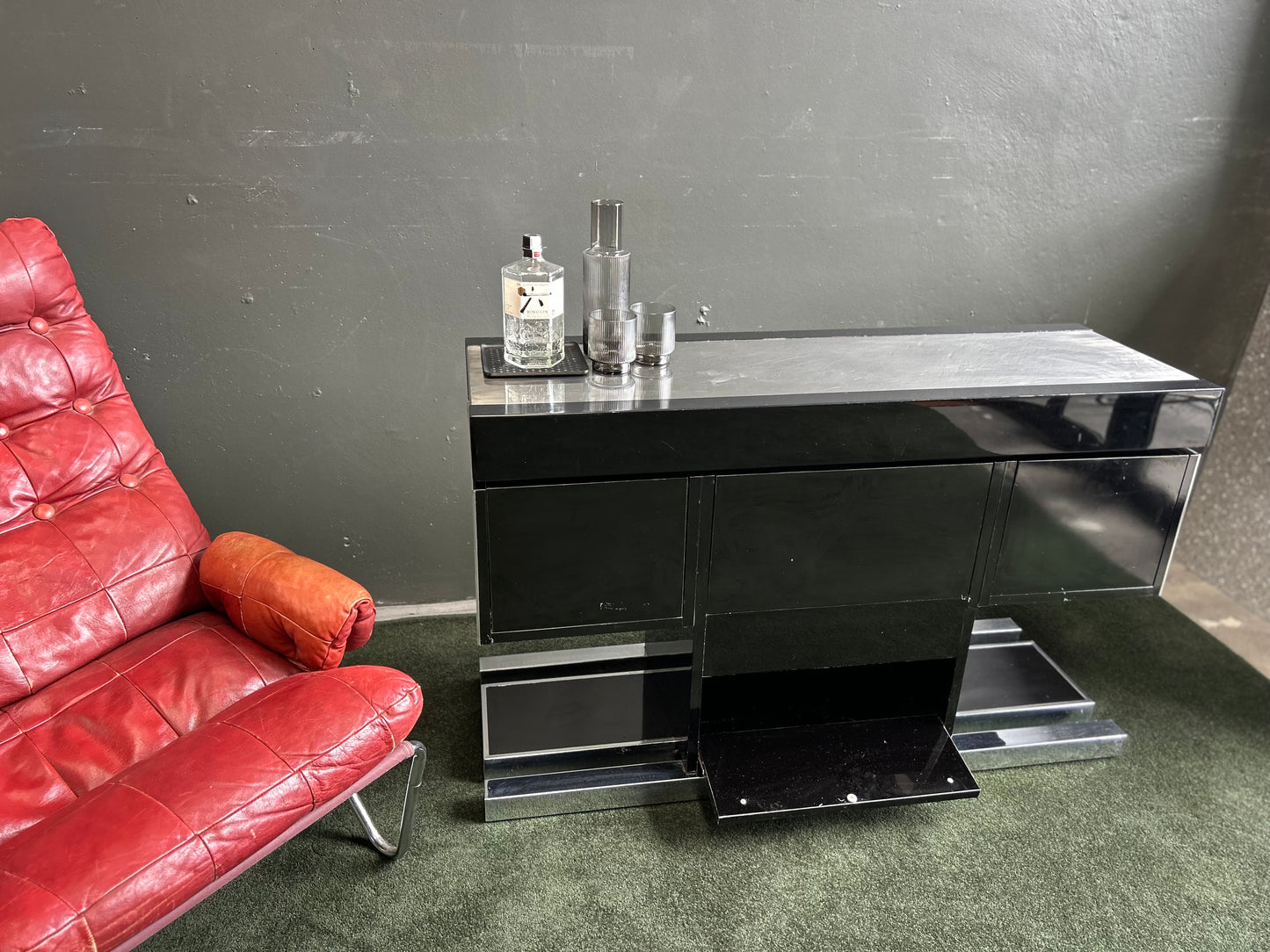 Willy Rizzo Bar Cabinet for Mario for Mario Sabot 1970 Italy