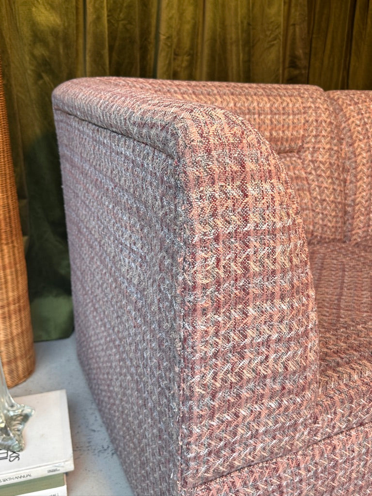 Vintage Pink Tweed Midcentury Modular Sofa, 60’s