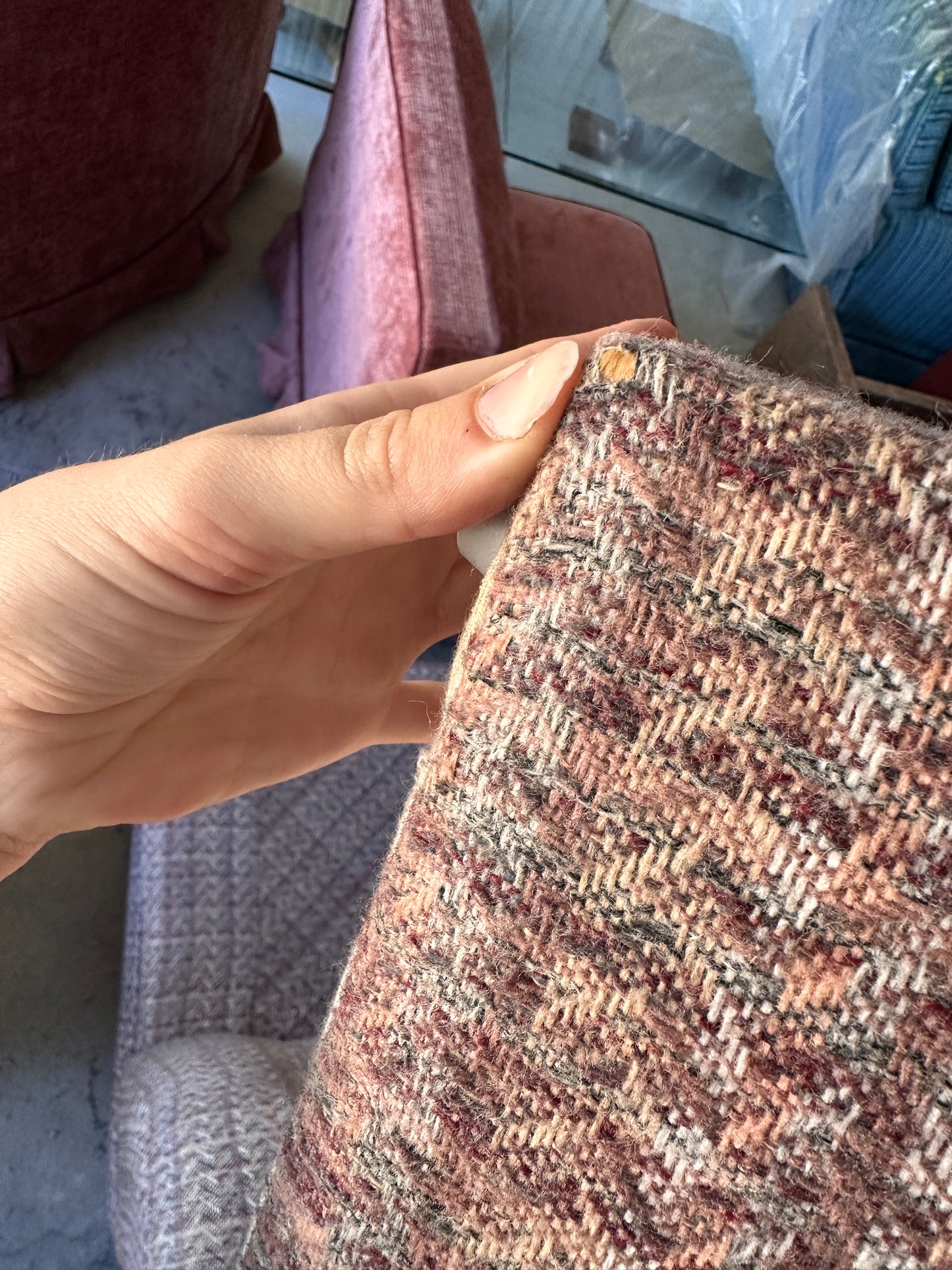 Vintage Pink Tweed Midcentury Modular Sofa, 60’s