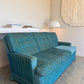 Vintage Blue / Green Striped Midcentury Sofa, 60’s