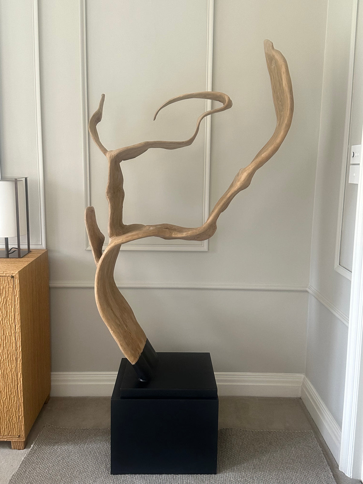 Unique Organic Teak Root Sculpture on Custom Plinth
