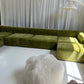Bespoke Large Olive Velvet Modular Sofa Set