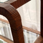 Vintage Glass and Wicker Console Table