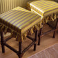 Pair of Reupholstered Spanish-style Bobbin Reel Stools