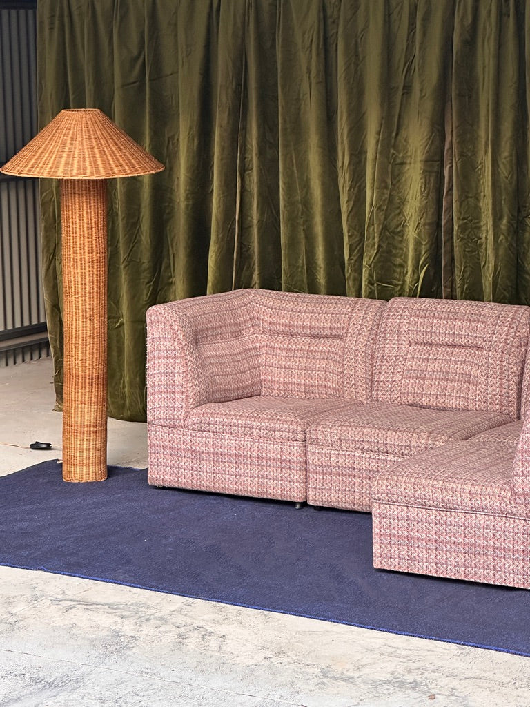 Vintage Pink Tweed Midcentury Modular Sofa, 60’s