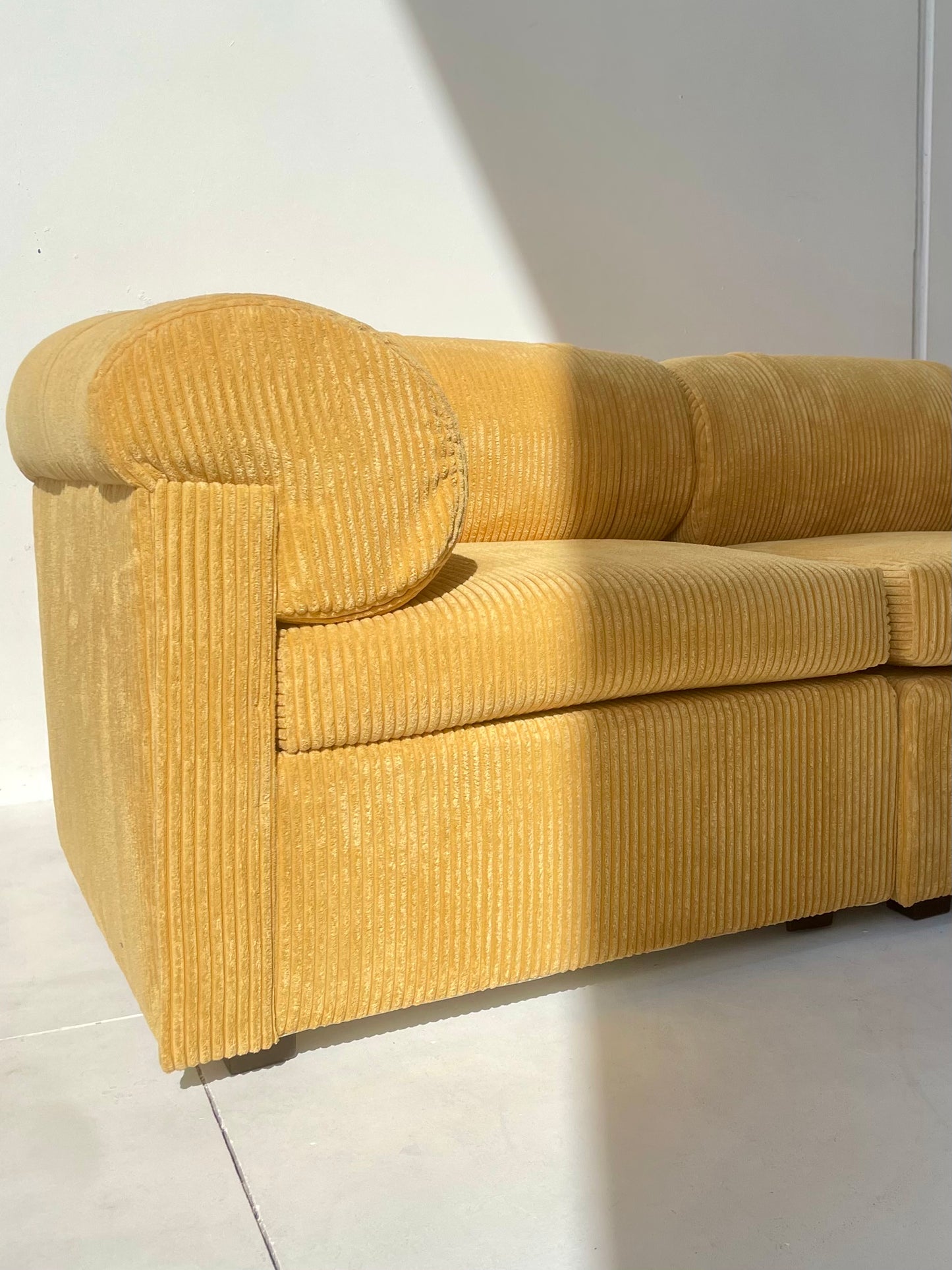Yellow Corduroy Modular Sofa