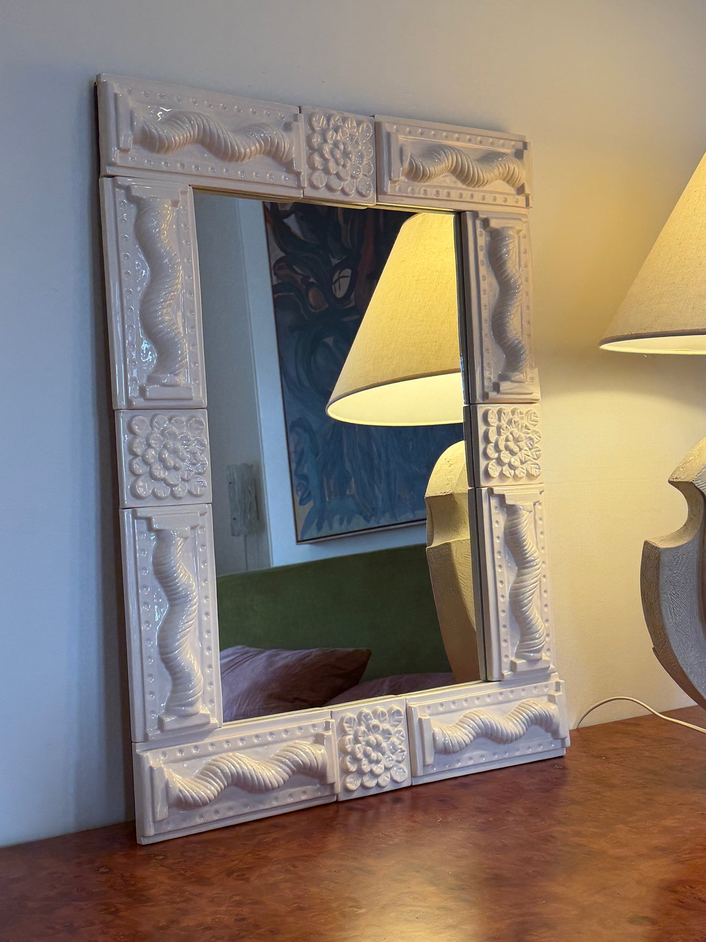 Vintage Ceramic Mirror
