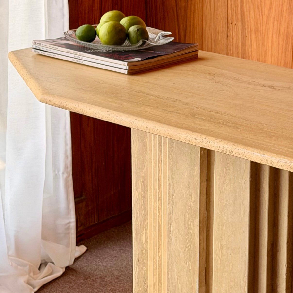 Vintage Italian Travertine Table #2