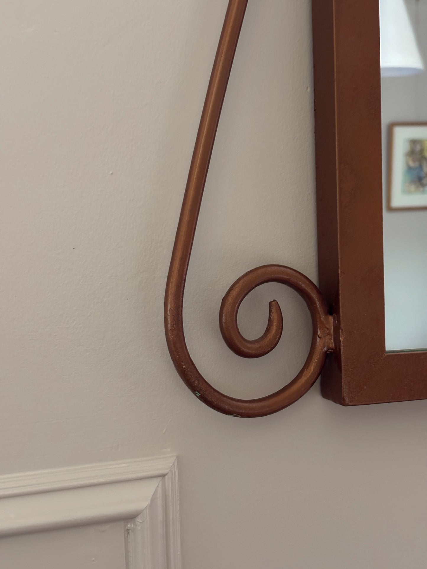 Large Vintage Wrought Iron Mirror