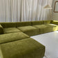 Bespoke Large Olive Velvet Modular Sofa Set