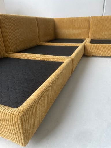 Yellow Corduroy Modular Sofa