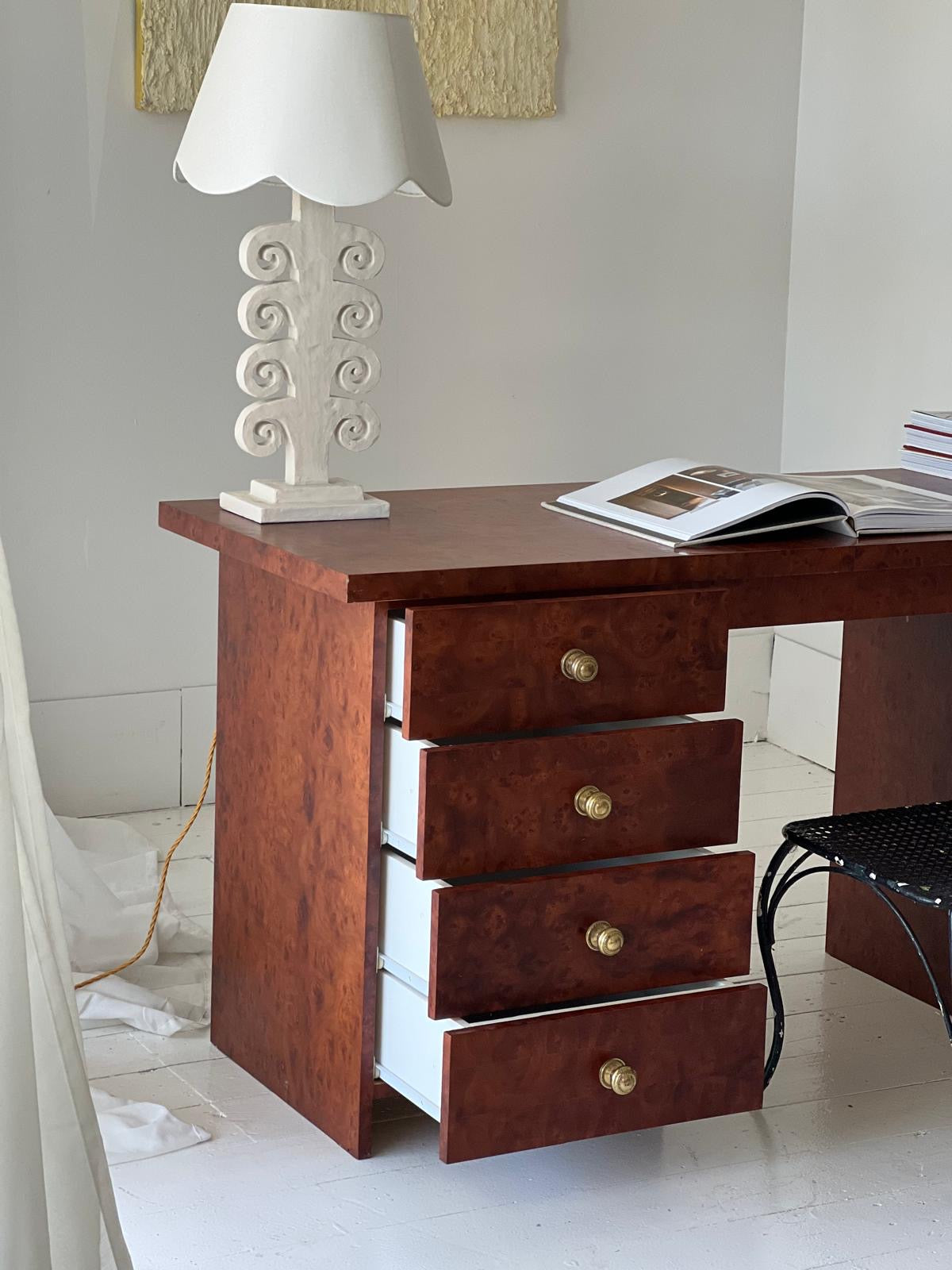 Vintage Tasmanian Myrtle Burl Desk