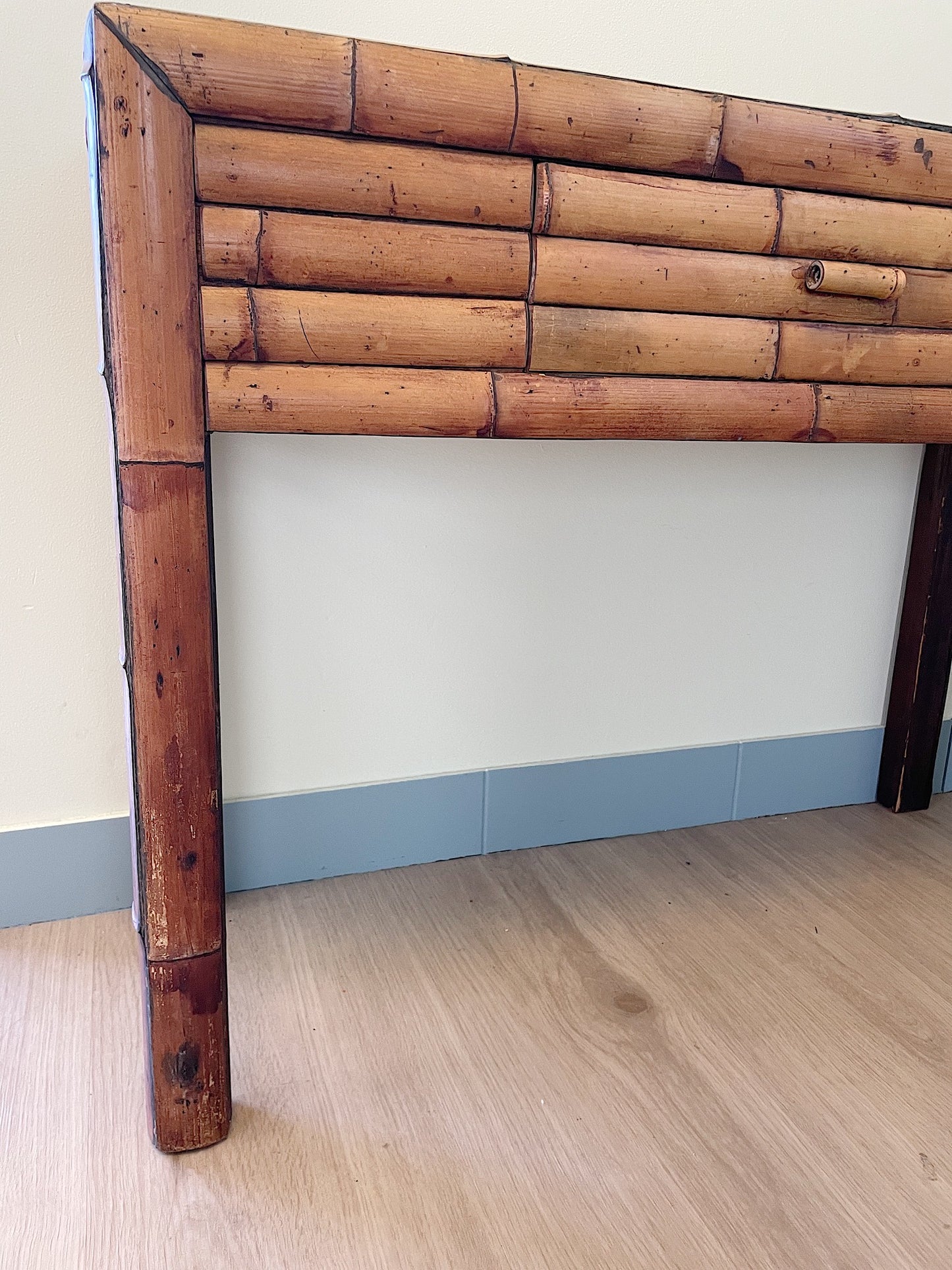 Vintage Bamboo Console Table