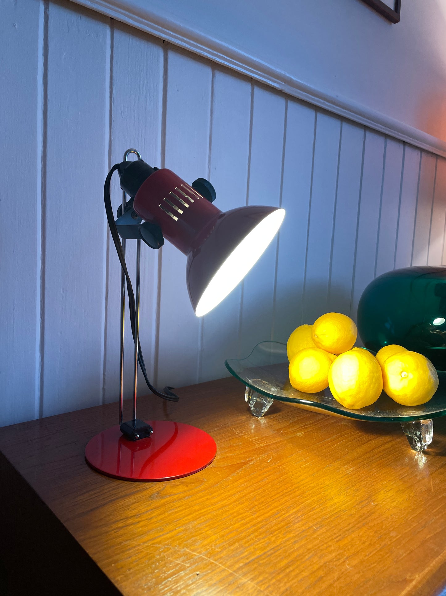 Vintage enamel desk lamps