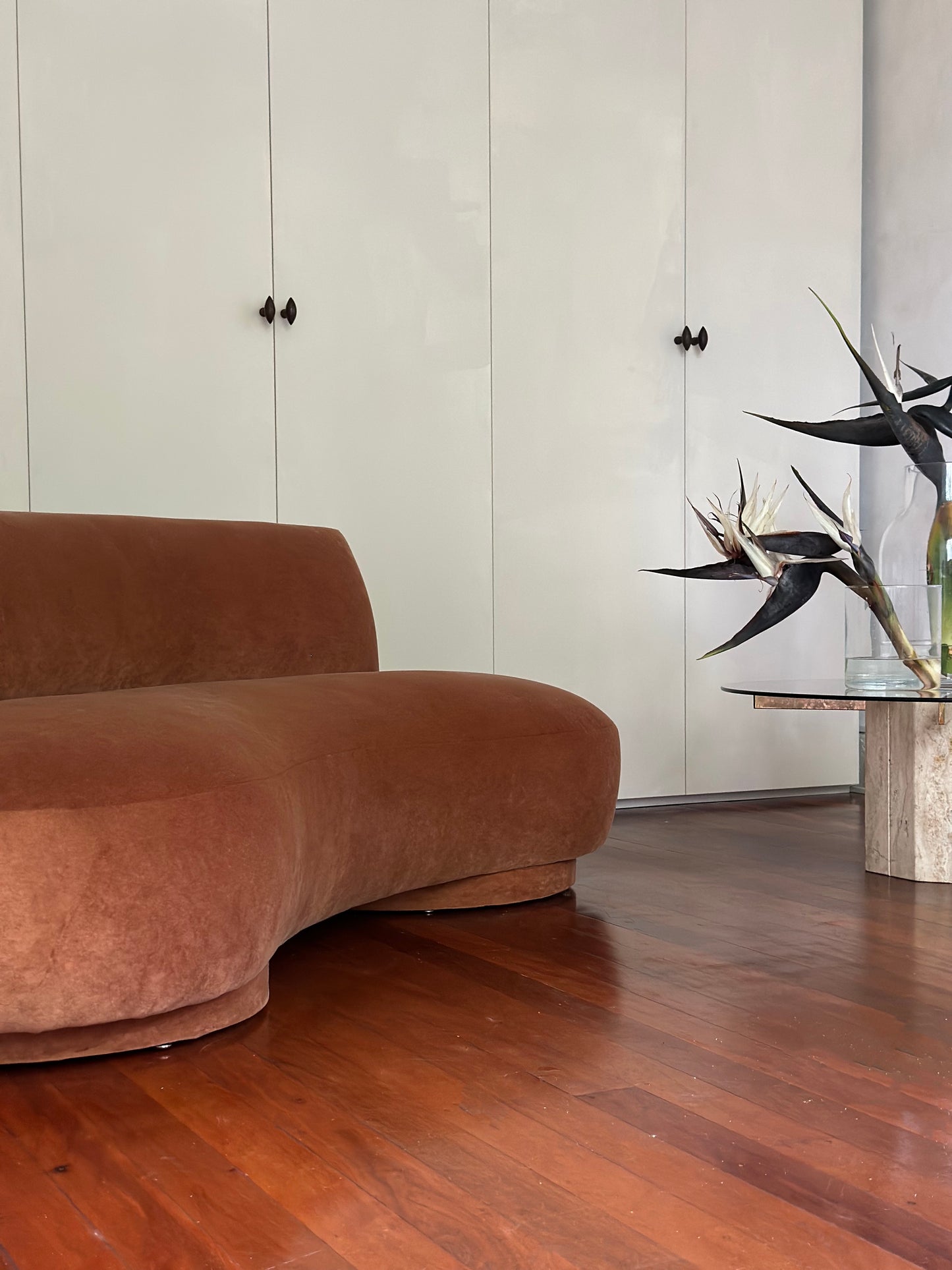 Terracotta Velvet Sofa