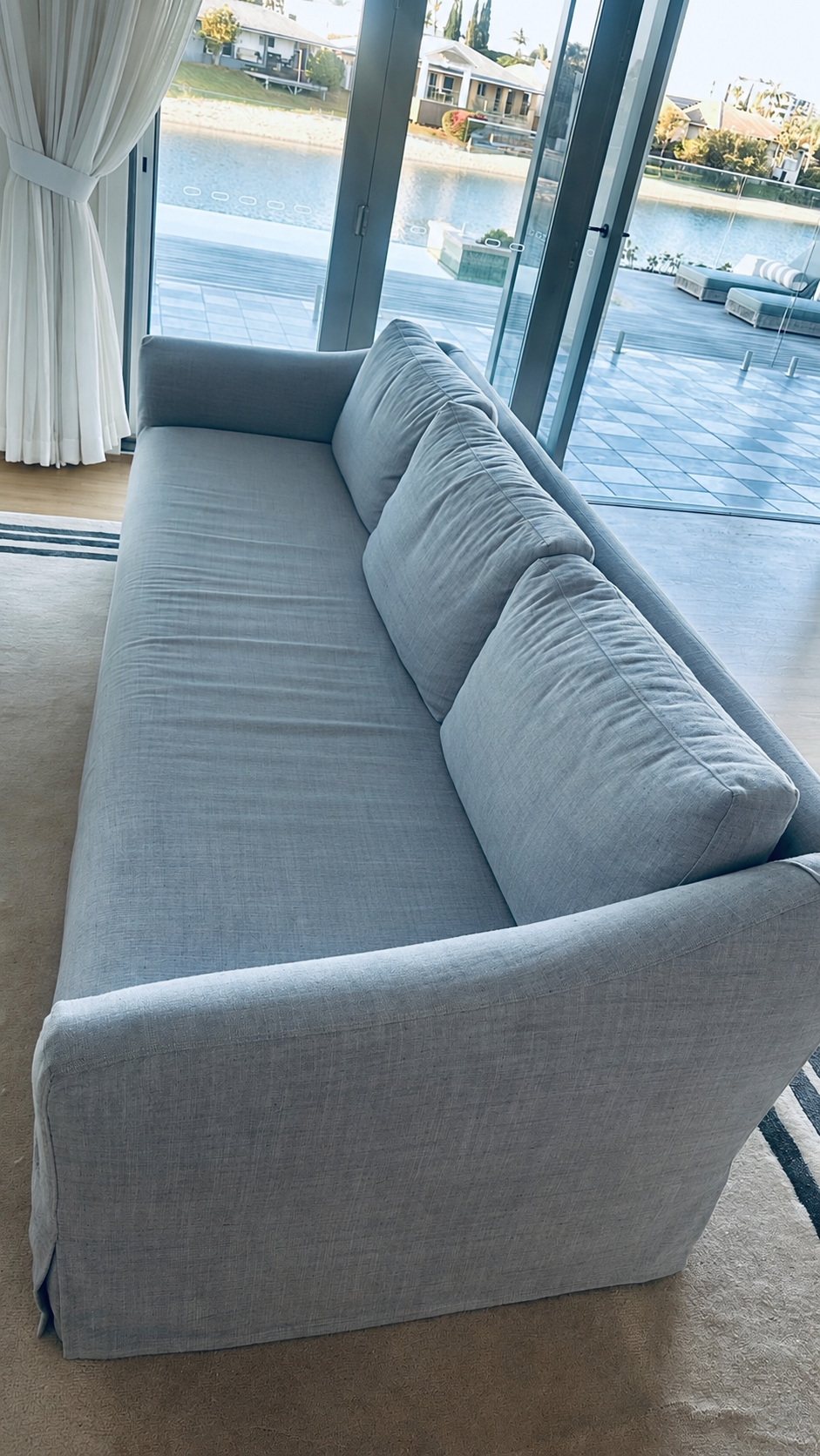 Tamsin Johnson Custom Four Seater Linen Sofa