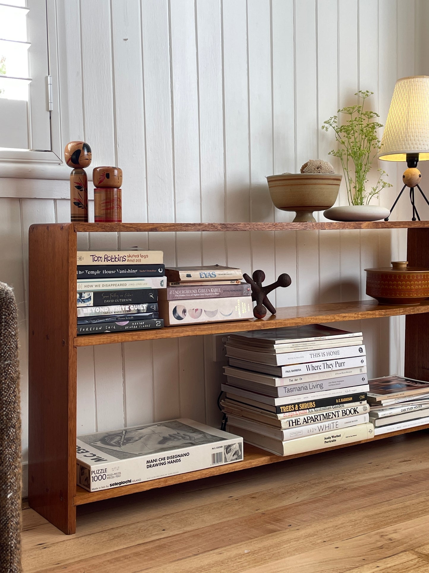 Vintage timber book shelf