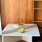 Vintage Triangle Split Level Unfilled Travertine Coffee Table