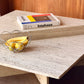 Vintage Triangle Split Level Unfilled Travertine Coffee Table