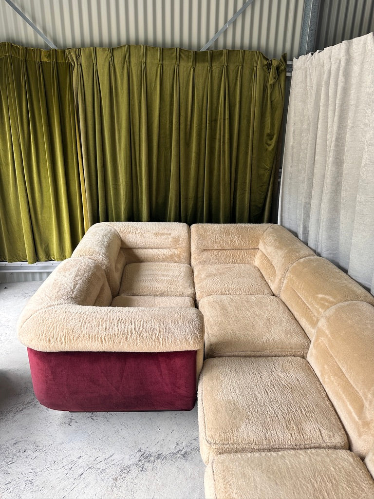 Vintage 8 Piece Fluffy Vanderoza Modular Sofa, 70’s