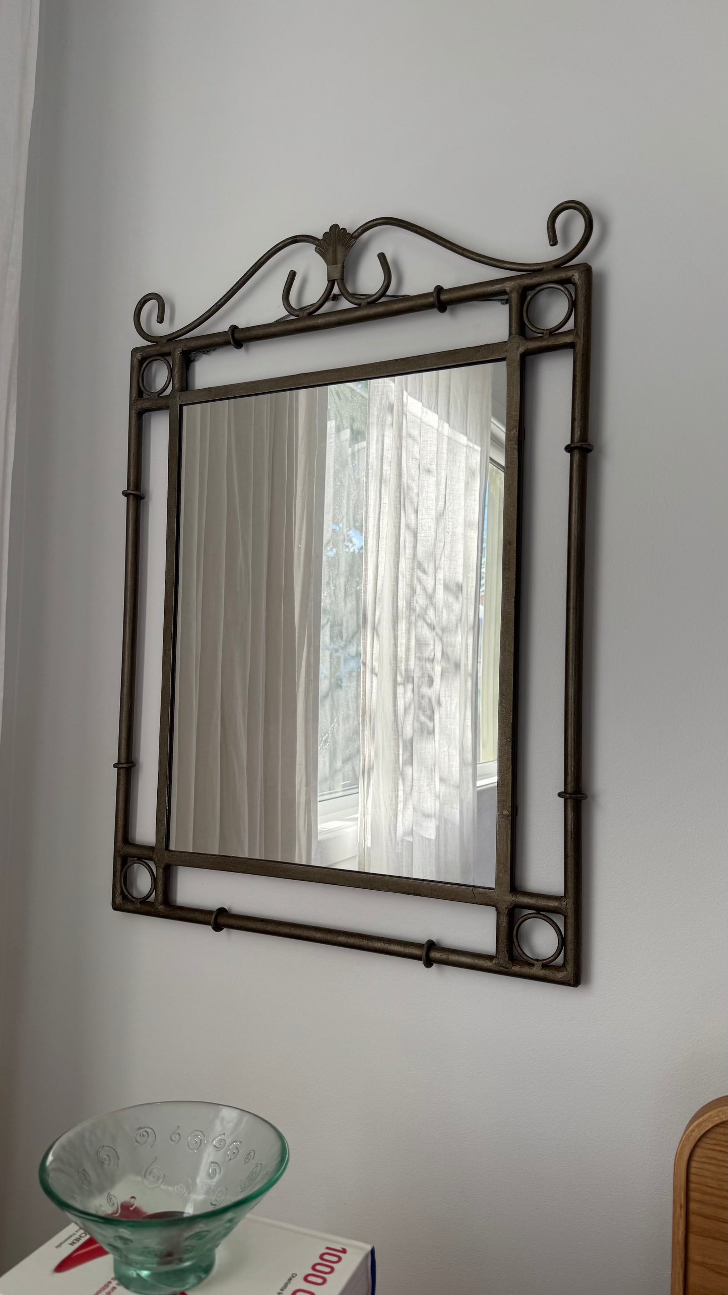 1980s Wrought Iron Hollywood Regency style Mirror
